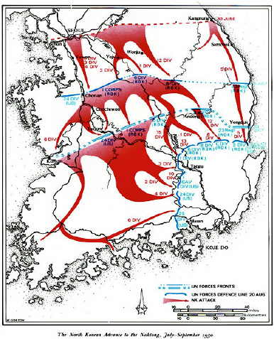 Map North Korea attack to Naktong